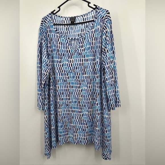 Clara Sun Woo Tunic Top Size Extra Large Half Sleeve Asymmetric Hem - Picture 1 of 4